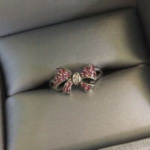 Pink diamond bow ring